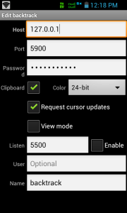 setting remote vnc android